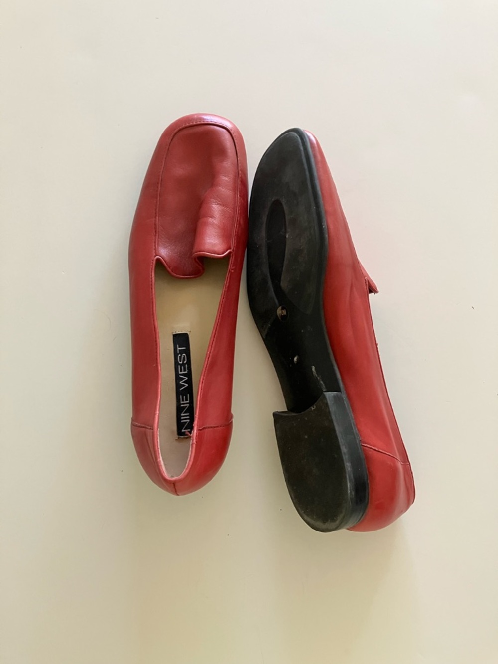 Nine West Red Leather Flat Size 10M